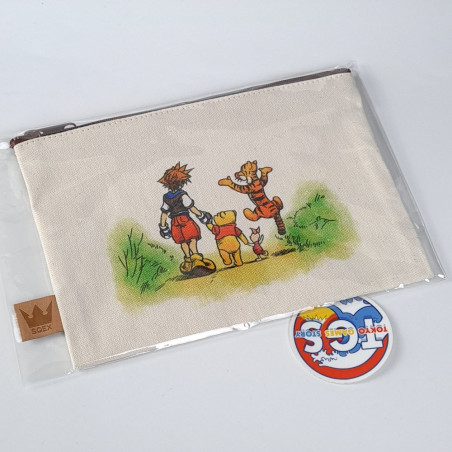 Kingdom Hearts Canvas Pouch 100 Acre Wood: Sora/Winnie-the-Pooh/Piglet/Tigger Japan New