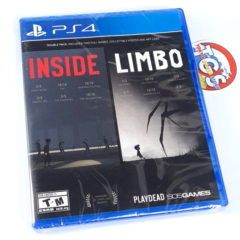 Inside + Limbo (Poster&ArtCard Double Pack) PS4 USA (Platform/Puzzle/Adventure)New