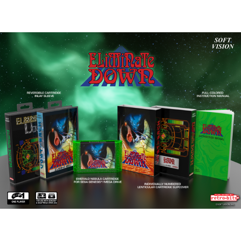 Eliminate Down Collector's Edition - Mega Drive / Genesis NEW Megadive Retro-Bit 2024