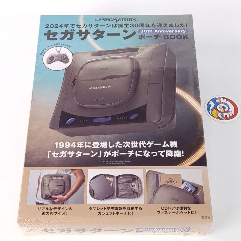 Sega Saturn 30th Anniversary Pouch Book +Control Pad Acrylic Charm Japan New