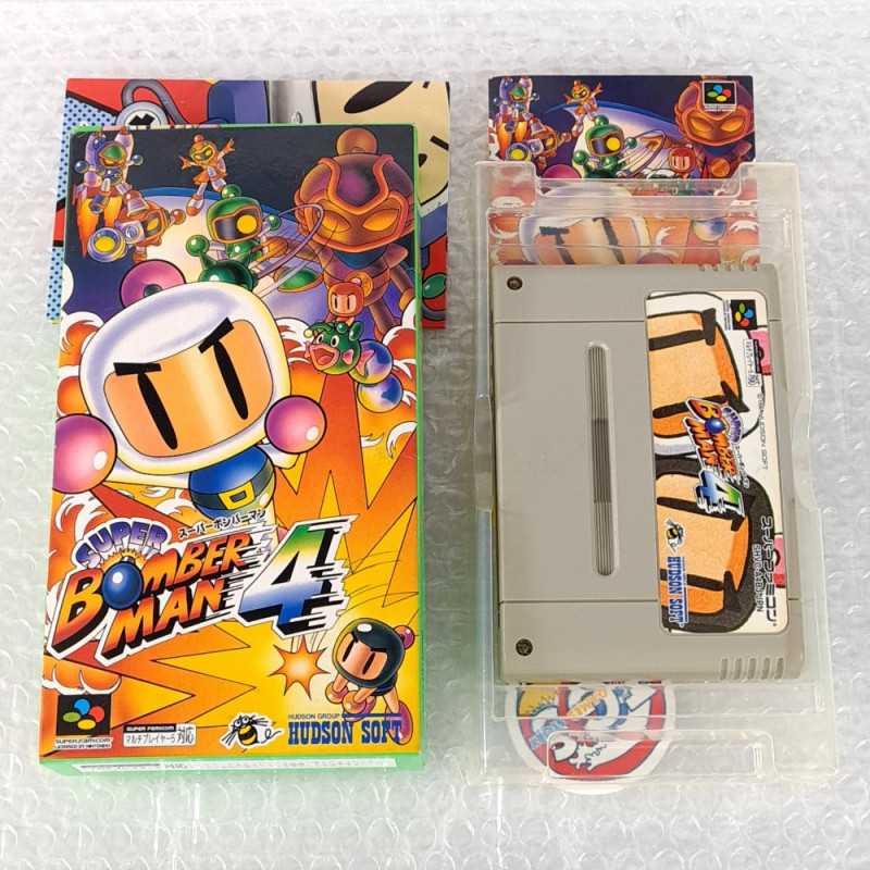 Super Bomberman 4 Super Famicom (Nintendo SFC) Japan Game Bomber Man (Hudson Soft 1996 SHVC-P-A4BJ)