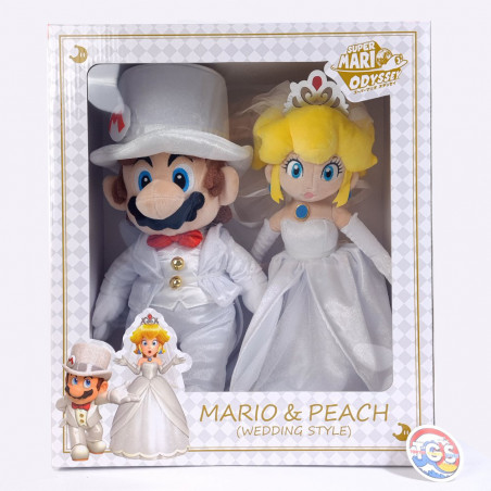 Super Mario Odyssey Mario & Peach Wedding Style Plush Peluche Sanei Japan New