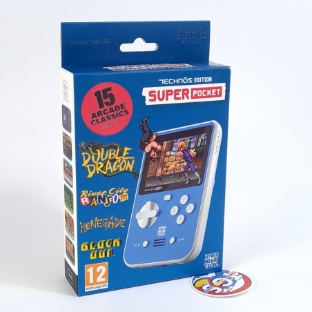Console Super Pocket TECHNOS Ed. Wth 15 Games In (Compatible Evercade Card) NEW
