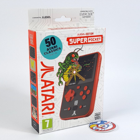Console Super Pocket ATARI Ed. Wth 50 Games In (Compatible Evercade Cards) NEW