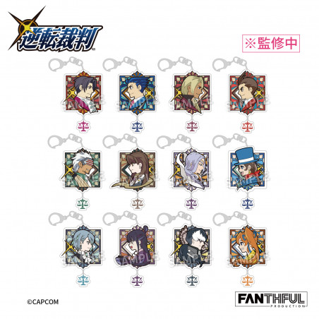 Ace Attorney Gyakuten Saiban Acrylic Keychain (1 Display Box of 12pcs) Japan New