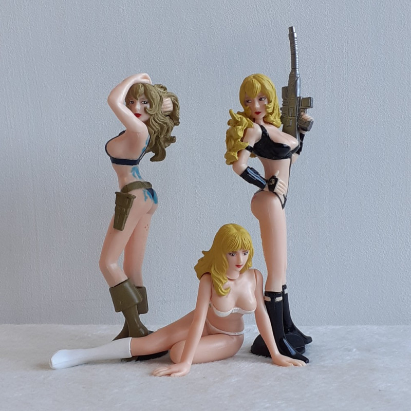 Space Adventure Cobra 3xGirls Set Gashapon Figurine Figure Bandai Japan 2003