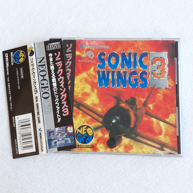 Sonic Wings 3 Wth Spine Card SNK Neogeo Japan Ver. Neo Geo Shmup Shooting Video System 1995
