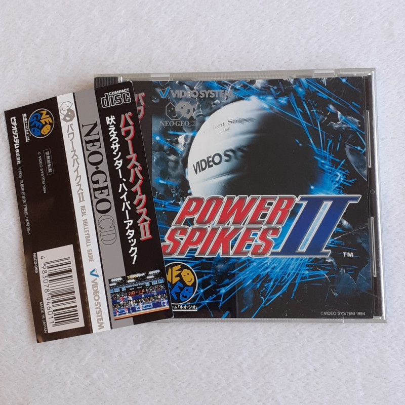 Power Spikes II Wth Spine Card SNK Neogeo Japan Ver. Neo Geo Volleyball Video System 1994