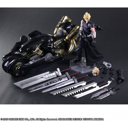Final Fantasy VII Advent Children Play Arts Kai Cloud Strife & Fenrir Japan NEW