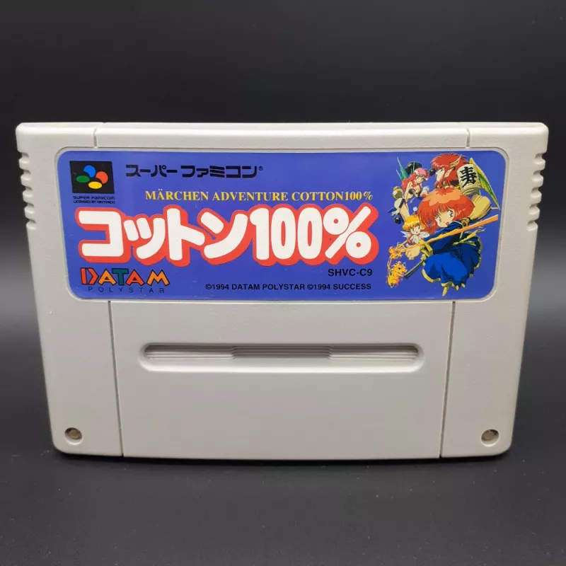 Cotton 100% (Cartridge Only) Super Famicom Japan Game Nintendo SFC Shmup  Shooting Datam Success 1994 SHVC-C9