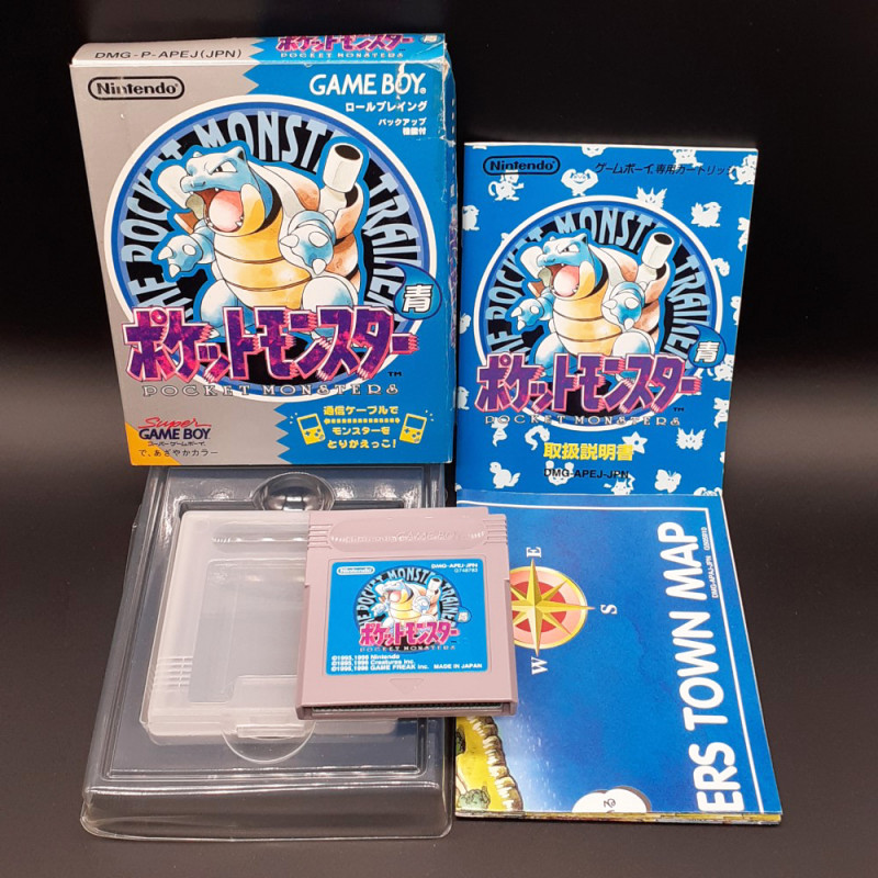 Pocket Monsters Pokemon Aoi Blue Bleu Nintendo Game Boy Japan Game RPG Sgame Freak 1995 DMG-P-APEJ Gameboy