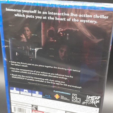 Erica PS4 Limited Run Game 403 Neuf/New Sealed Playstation 4 Adventure Visual Movie