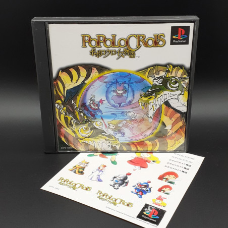 POPOLOCROIS Monogatari +Stickers PS1 Japan Game Playstation 1 PS One RPG Sony 1996