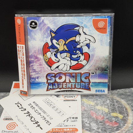 SONIC ADVENTURE (+Hagaki&Obi) Sega Dreamcast DC Japan Game TBE