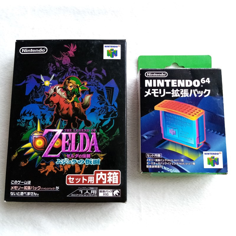 The Legend Of Zelda Majora's Mask  + Expansion Memory Ram Pack Set Nintendo 64 Japan Ver. Nintendo 2000 N64 Zelda Densetsu