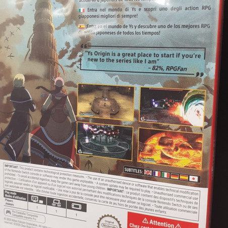 Ys Origin Nintendo Switch Euro Game n EN-FR-IT-DE-ES-JP Neuf/NewSealed ActionRPG