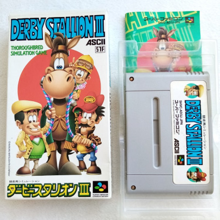 Derby Stallion III Super Famicom Japan Ver. Horse Racing Simulation Ascii 1995 (Nintendo SFC)
