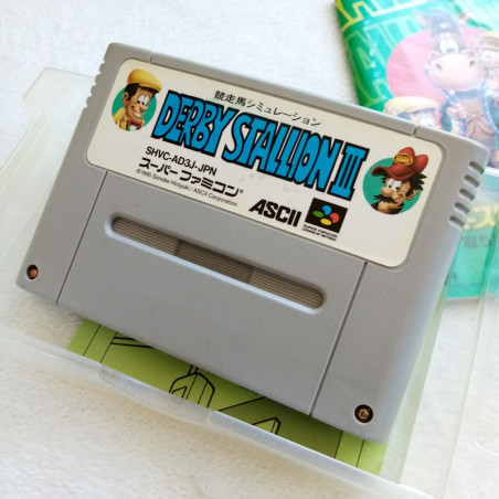 Derby Stallion III Super Famicom Japan Ver. Horse Racing Simulation Ascii 1995 (Nintendo SFC)