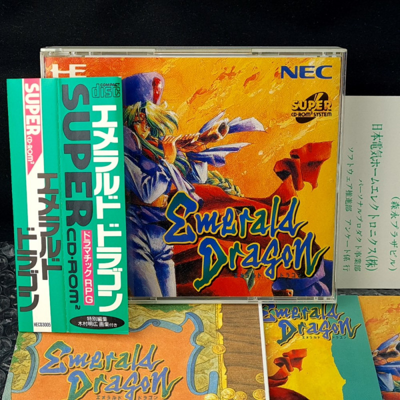 エメラルドドラゴン (With Reg. & Spin. Card)(TBE) Nec PC Engine Super CD-Rom² Japan  Ver. PCE RPG 1994