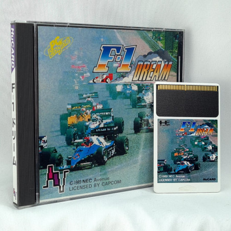 F-1 Dream Nec PC Engine Hucard Japan Ver. PCE Capcom Racing 1989