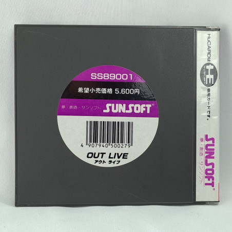 OUT LIVE Nec PC Engine Hucard Japan Game PCE RPG Sunsoft 1989