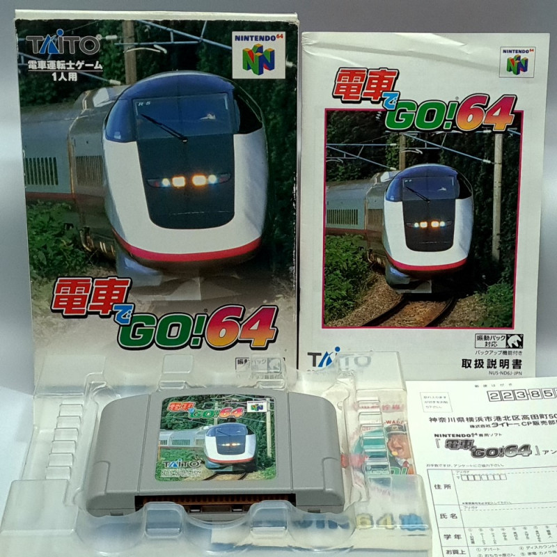 Densha De Go! 64 + Reg. Card Nintendo 64 Japan Ver. N64 Go By Train Simulation Taito 1999