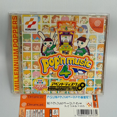 Pop'n Music 4 + Spin.Card Append Disc Sega Dreamcast Japan Konami Music 2000