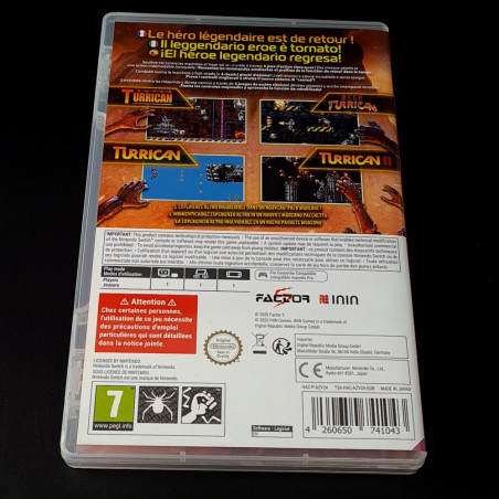 Turrican Flashback Switch FR Game In EN Nintendo ININ Games Compilation Action