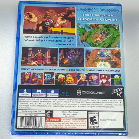 RIVERBOND PS4 NEW Limited Run Game in EN-FR-DE-ES-IT-PT-KR-JP-CH-Rus Party Arcade Action Cococucumber