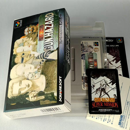 Front Mission Gun Hazard + Reg. & Bonus Card & Flyers Super Famicom Japan Game Nintendo SFC SquareSoft Action 1996