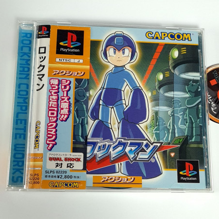 ロックマン ROCKMAN +Spin.Card PS1 Japan Game Playstation 1 PS One Megaman Mega Man Capcom 1999