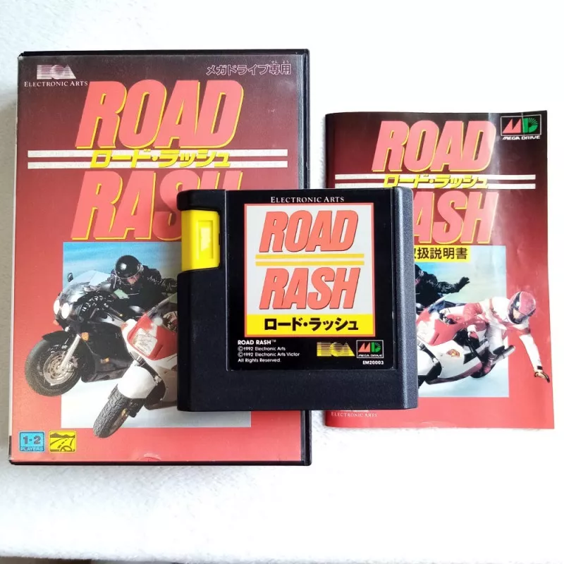 ロード・ラッシュ Sega Megadrive Japan Ver. Moto Racing Electronic Arts Mega Drive  1992