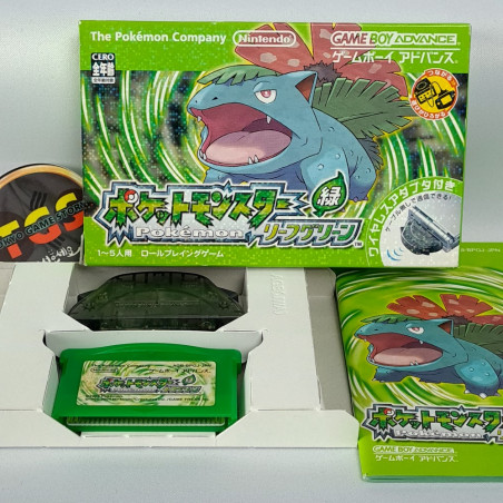Pokemon Leaf Green + Wirless Adapter Nintendo Game Boy Advance GBA Japan RPG Vert Feuille