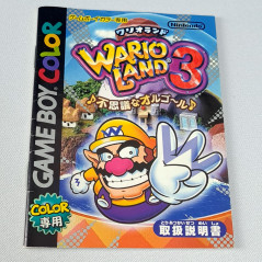 Wario Land 3 + Sticker Game Boy Color GBC Japan Warioland Gameboy Platform 2000 Nintendo