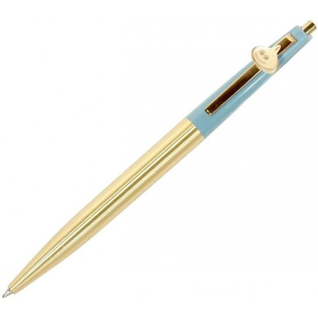 DRAGON QUEST STATIONERY BRASS BALLPOINT PEN Stylo A Bille (SLIME BLUE) Japan New