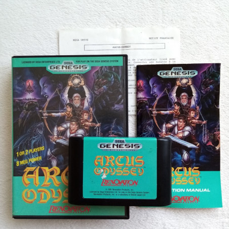 ARCUS ODYSSEY AVEC NOTICE EN FRANCAIS SEGA MEGADRIVE GENESIS VER. RPG RENOVATION MEGA DRIVE 1991 (DV-LN1)
