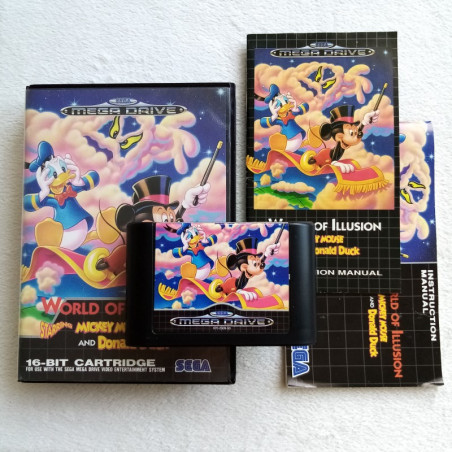 WORLD OF ILLUSION DOUBLE NOTICE SEGA MEGADRIVE PAL EURO VER. PLATFORM DISNEY MEGA DRIVE 1992 (DV-LN1)