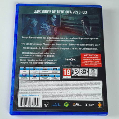 Until Dawn PS4 FR Multi-Language Sony Survival Horror Interactive Adventure Playstation 4