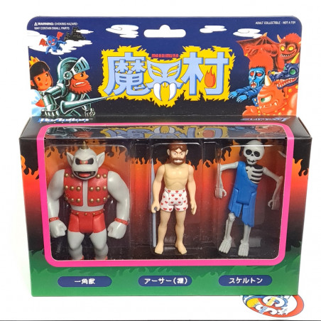 Makaimura Action Figure "Majikai Village" 3 Pack Set 2 Unicipal Beast/Arthur Naked/Skeleton Ghouls'N'Ghost Japan New