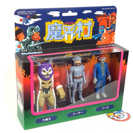 Makaimura Action Figure "Majikai Village" 3 Pack Set 1 King Arthur Zombie Ghouls'N'Ghost Japan New