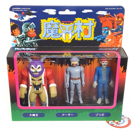 Makaimura Action Figure "Majikai Village" 3 Pack Set 1 King Arthur Zombie Ghouls'N'Ghost Japan New