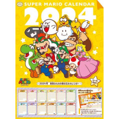 Calendrier Super Mario 2024 Writing Calendar +Sticker For The Family Japan New