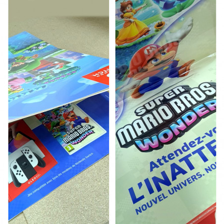 PLV Super Mario Bros Wonder Nintendo Switch Double Panneau Publicitaire 160x60cm