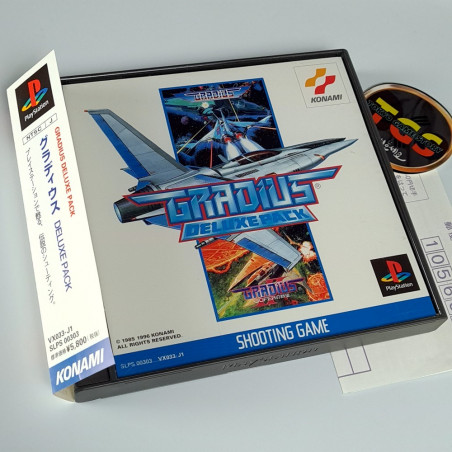 Gradius Deluxe Pack +Spin,RegCard&Stickers TBE PS1 Japan Playstation 1 Shmup Konami