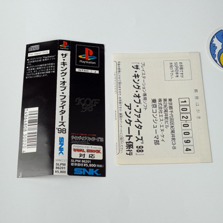 The King of Fighters 98 +Reg.&Spin TBE PS1 Japan Playstation 1 KOF98 SNK Fighting