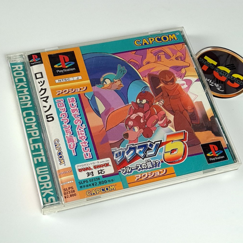 Rockman 5 +SpinCard PS1 Japan Game Playstation 1 Capcom Megaman Platform Action