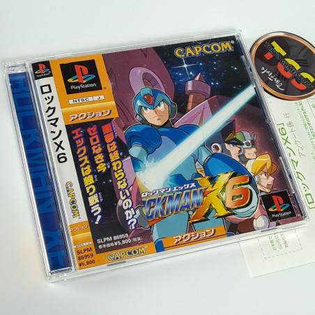RockMan X6 +Spin&RegCard PS1 Japan Game Playstation 1 Megaman Capcom Platform Action