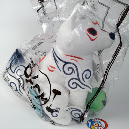 Okami Amaterasu & Issun Plush Peluche 27cm Magnetic Reflector Set Capcom/Fangamer New